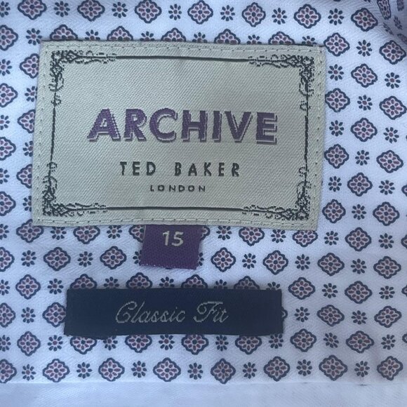 Ted Baker Archive Stretch French Cuff Classic fit Long Sleeve Shirt Size 15 - Picture 3 of 6